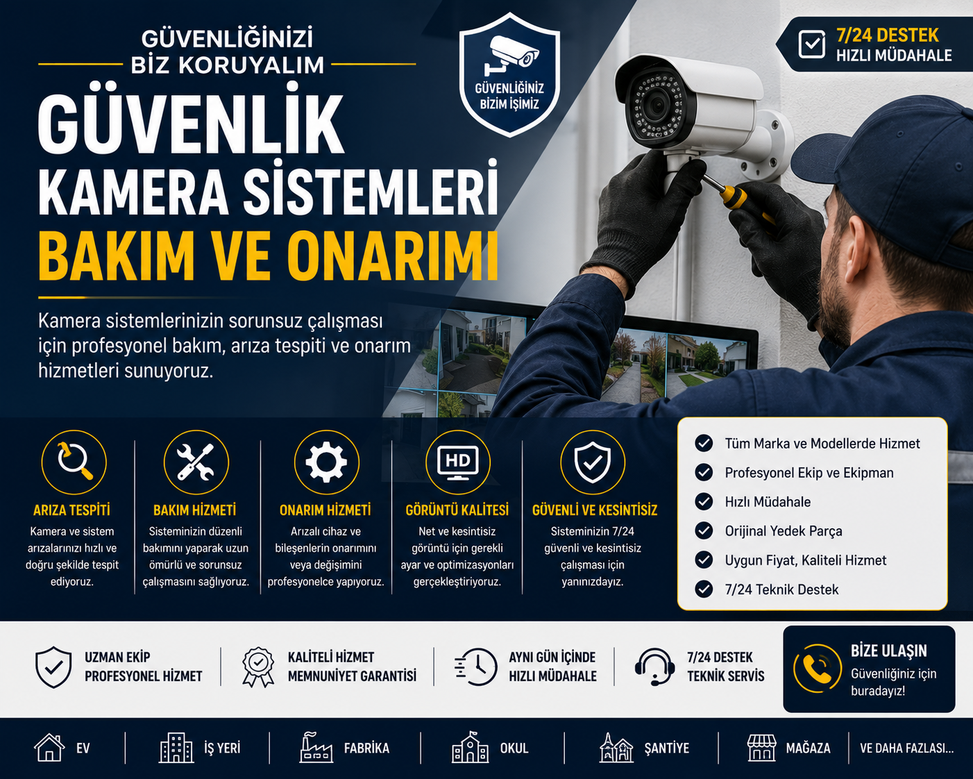 Güvenlik Kamera Sistemleri Bakım ve Onarımı